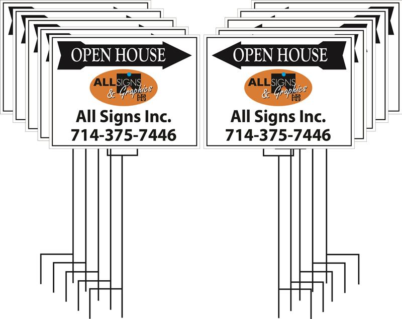 All Signs Open House or Garage Sale Pack 2 (Available in 6 and 10 packs)
