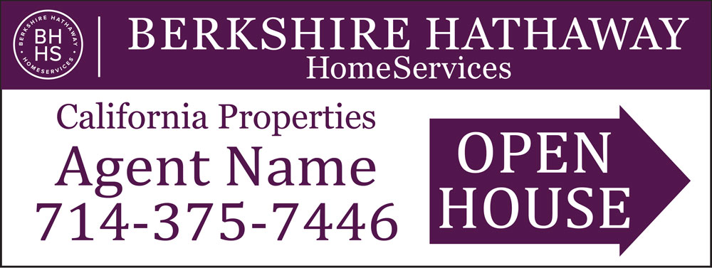 Berkshire Hathaway 9x24 Open House Signs
